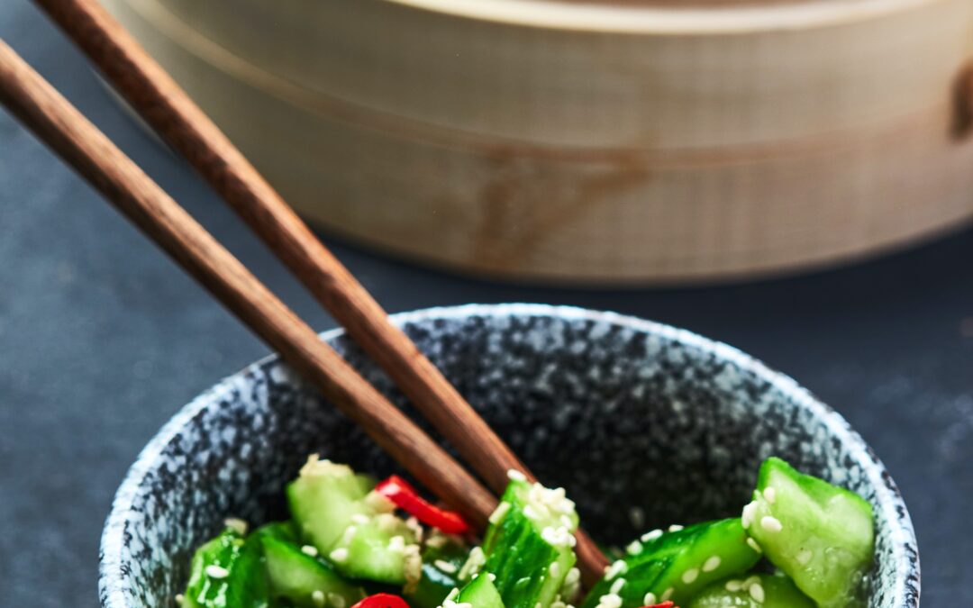 Crunchy, Tangy Cucumber, Lime & Sesame Salad